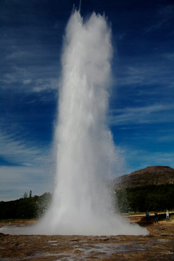 The Strokkur geysir eruptions in summer in Geysir Iceland